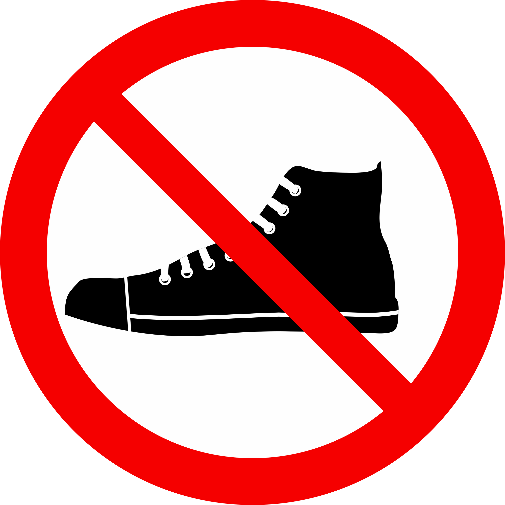 Signs prohibiting wearing sneakers with white background vector